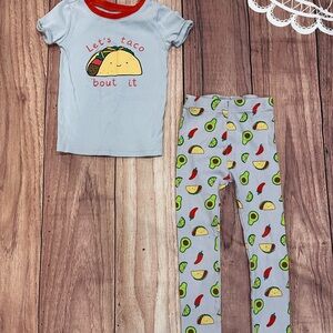 Kids Taco Print Pajama Set
